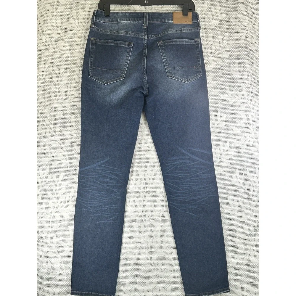 Aeropostale Skinny Jeans Men's Size 32 x 32 Medium Blue Wash Distressed Mid-Rise